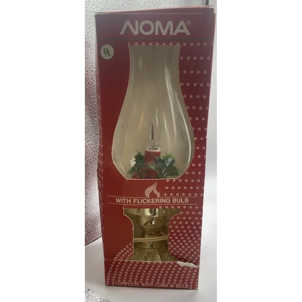 NOMA Vintage Electric‎ Christmas Flame Bulb Candle Hurricane Lamp